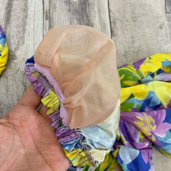 For Love & Lemons Cassia Floral Puff Sleeve Crop Top Size Small Party Evening - Picture 13 of 15